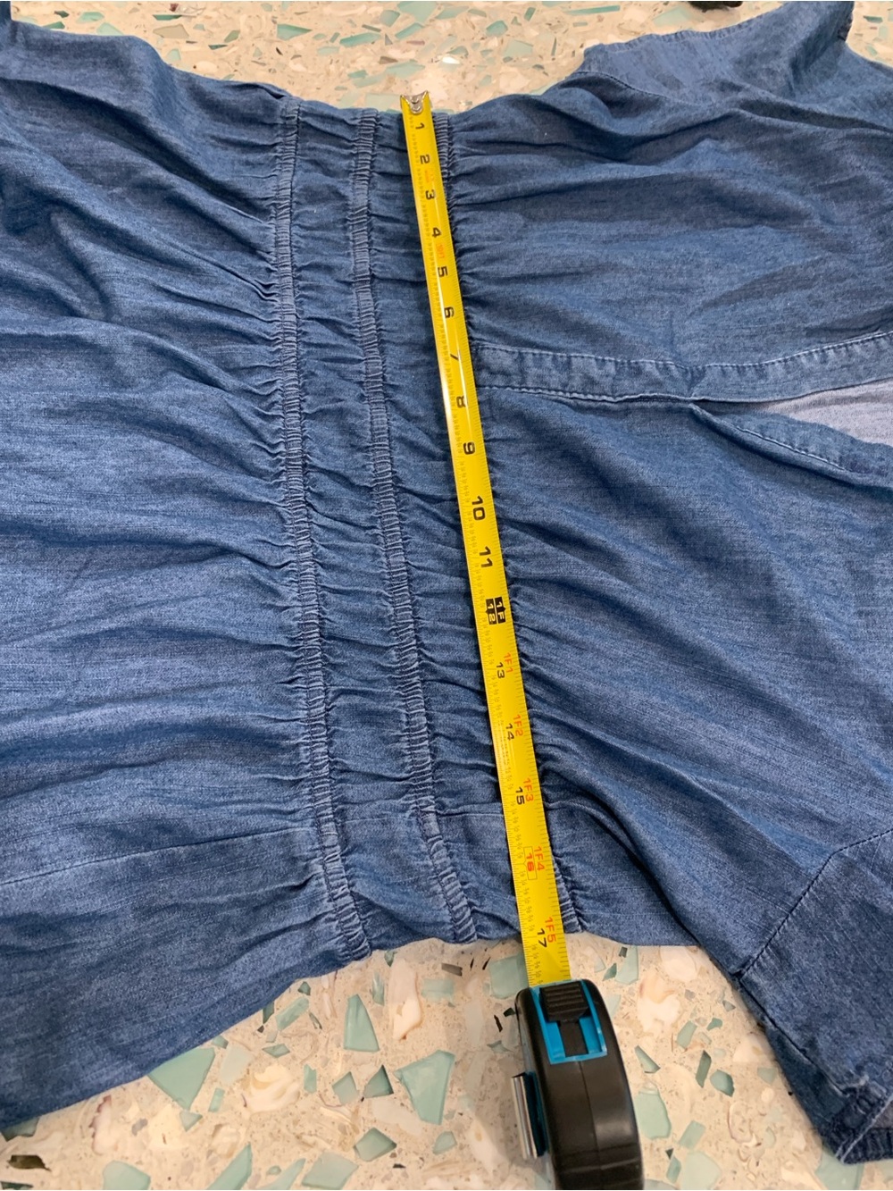 Tommy Hilfiger Blue Denim-Style Tiered Maxi Dress Size 14 Have tags worn once - Picture 12 of 13